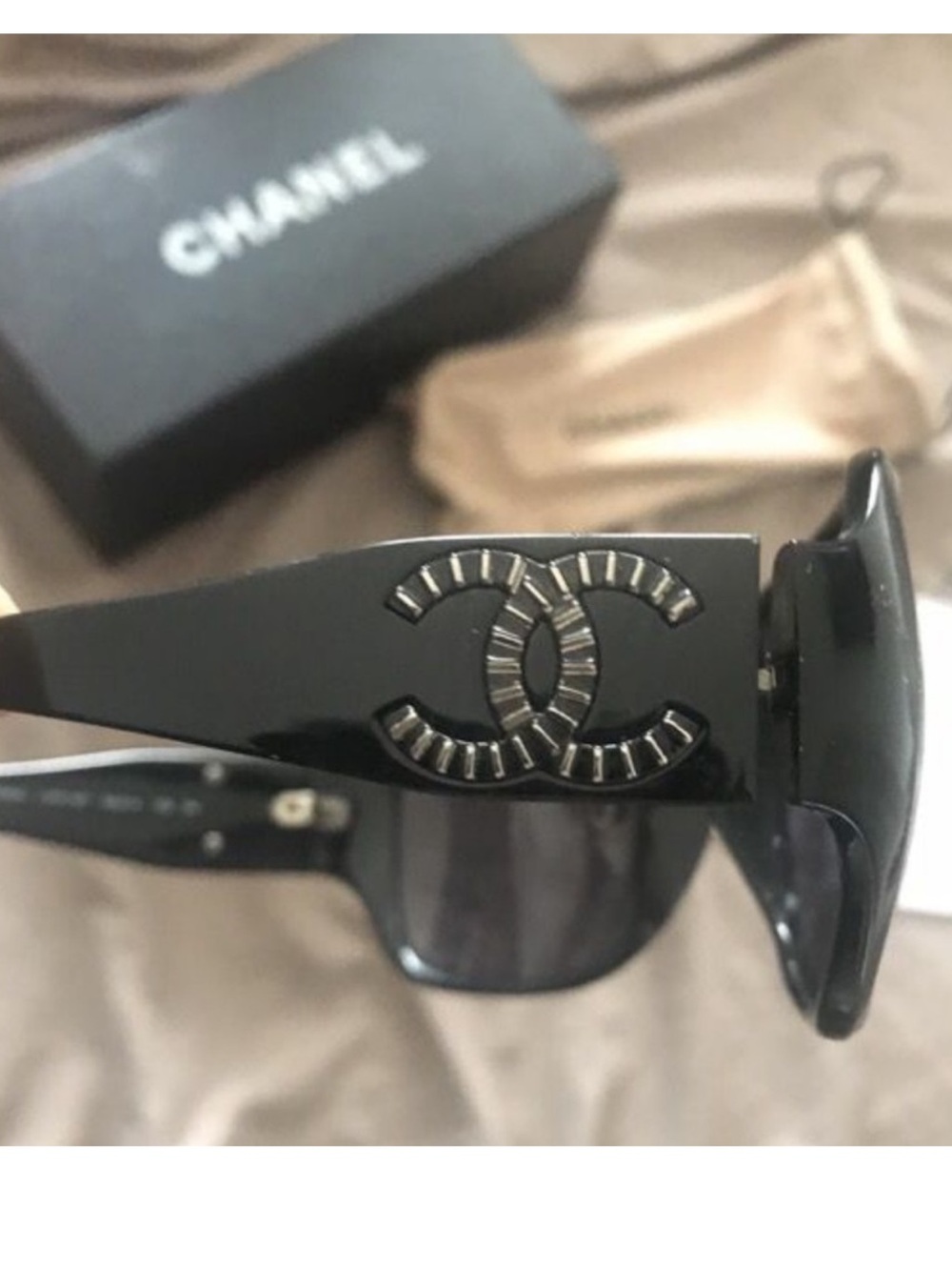 CHANEL Black Logo Sunglasses 2010